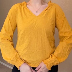 Yellow Scrunch Detailing Shirt